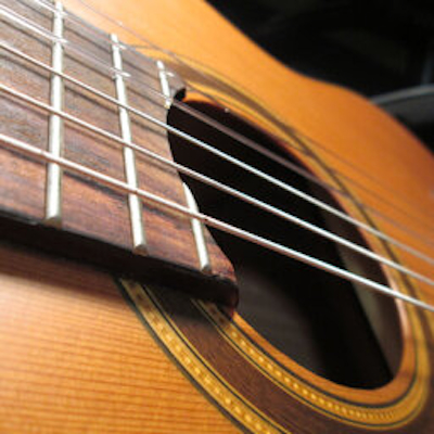 An acoustic guitar