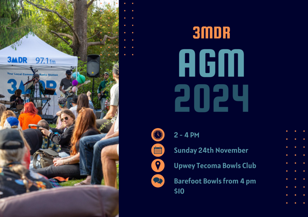 AGM poster 2024: 2-4pm at the Upwey Tecoma Bowls Club on 24 November